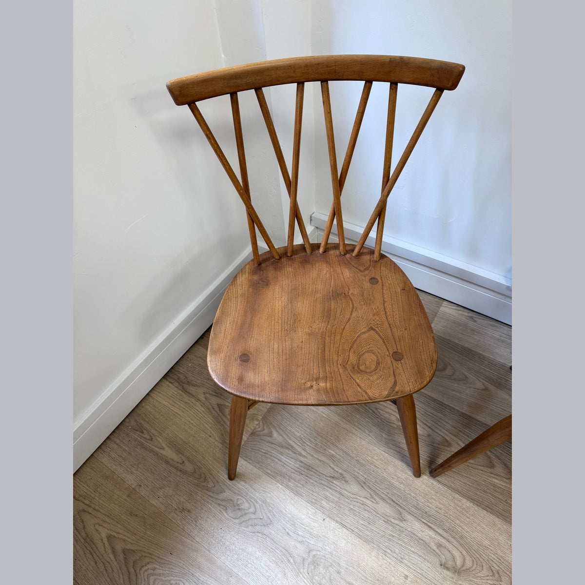 A pair of Vintage Ercol Model 376 Candlestick chairs