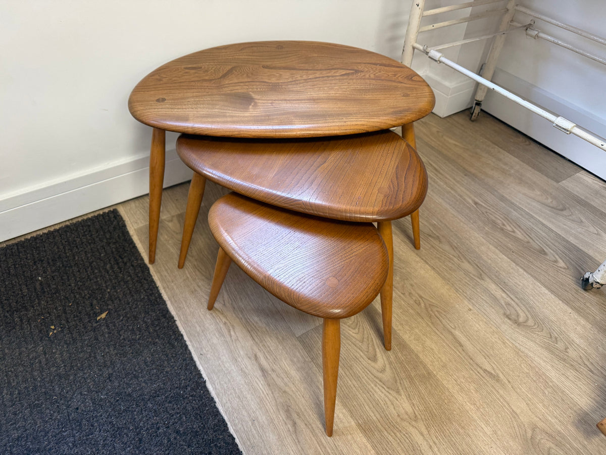 Vintage Ercol nest of pebble tables