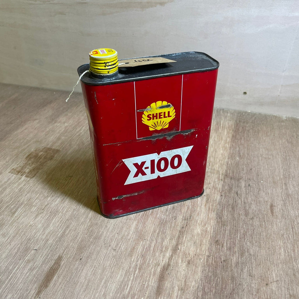 Vintage SHELL X-100 motor oil can