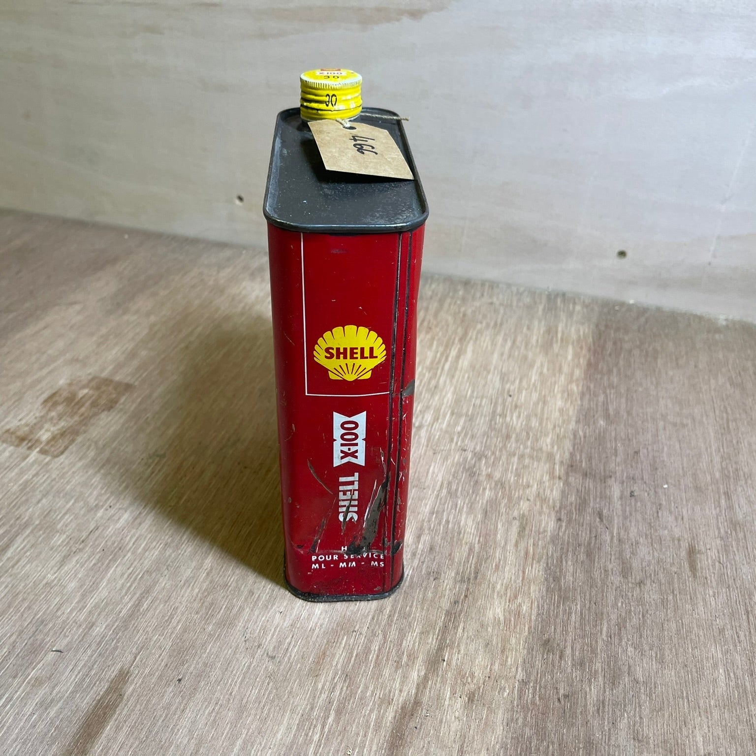 Vintage SHELL X-100 motor oil can