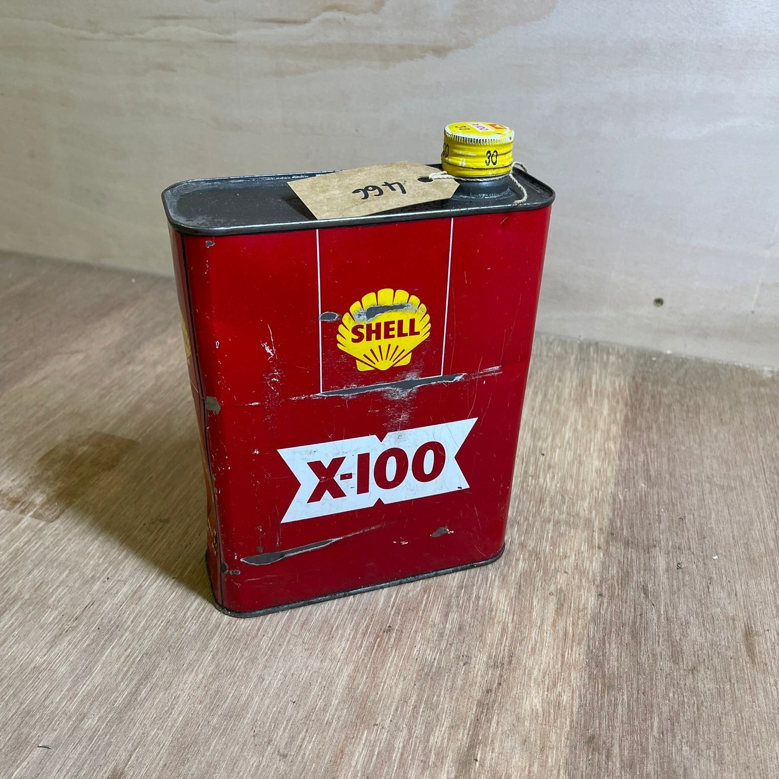 Vintage SHELL X-100 motor oil can