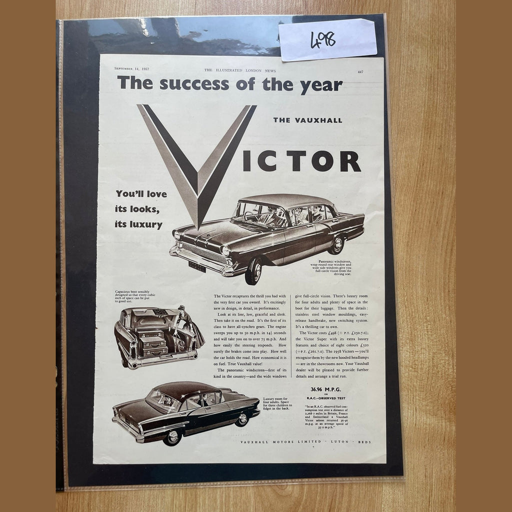 Collection vintage car ads Hunter, Vauxhall and BMC
