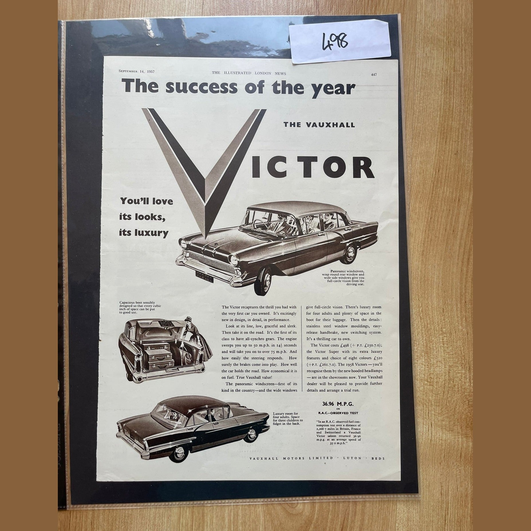 Collection vintage car ads Hunter, Vauxhall and BMC