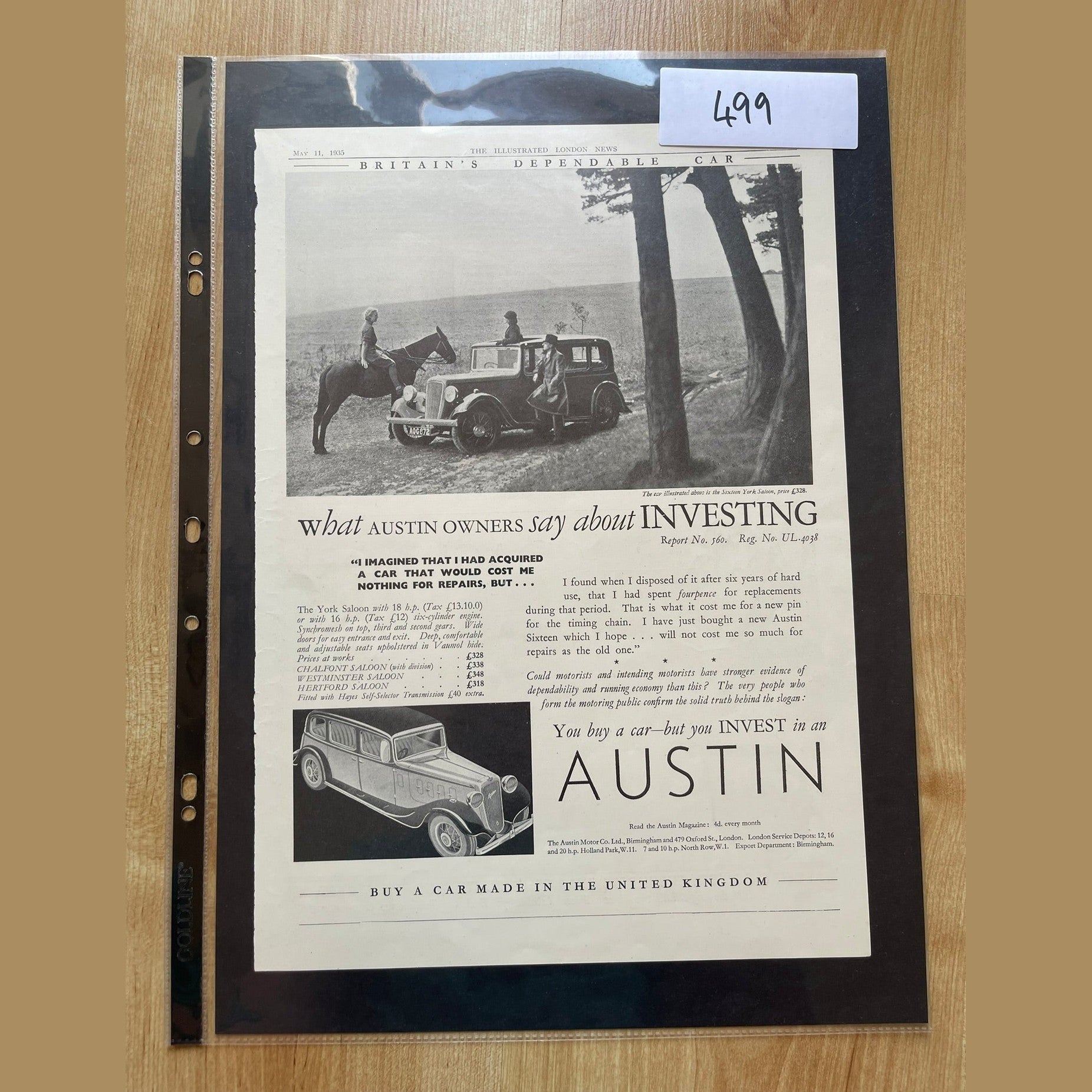 Collection vintage car ads for Austin