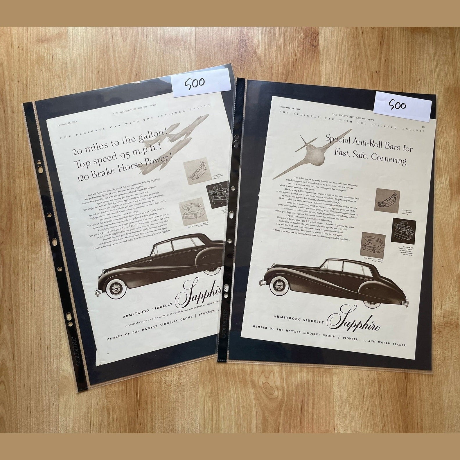 Collection vintage car ads for Armstrong Siddley