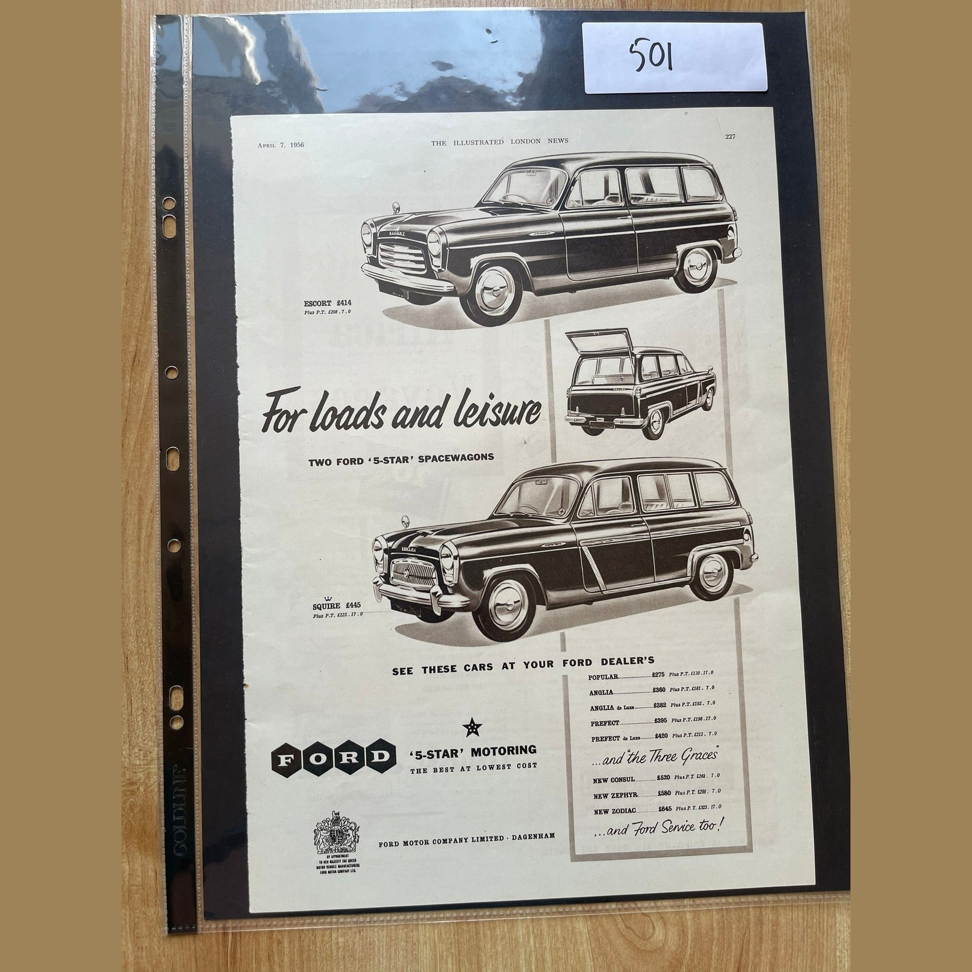 Collection vintage car ads for Ford