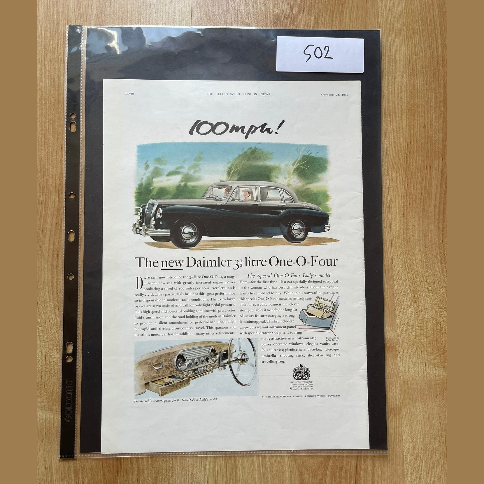 Collection vintage car ads for Daimler