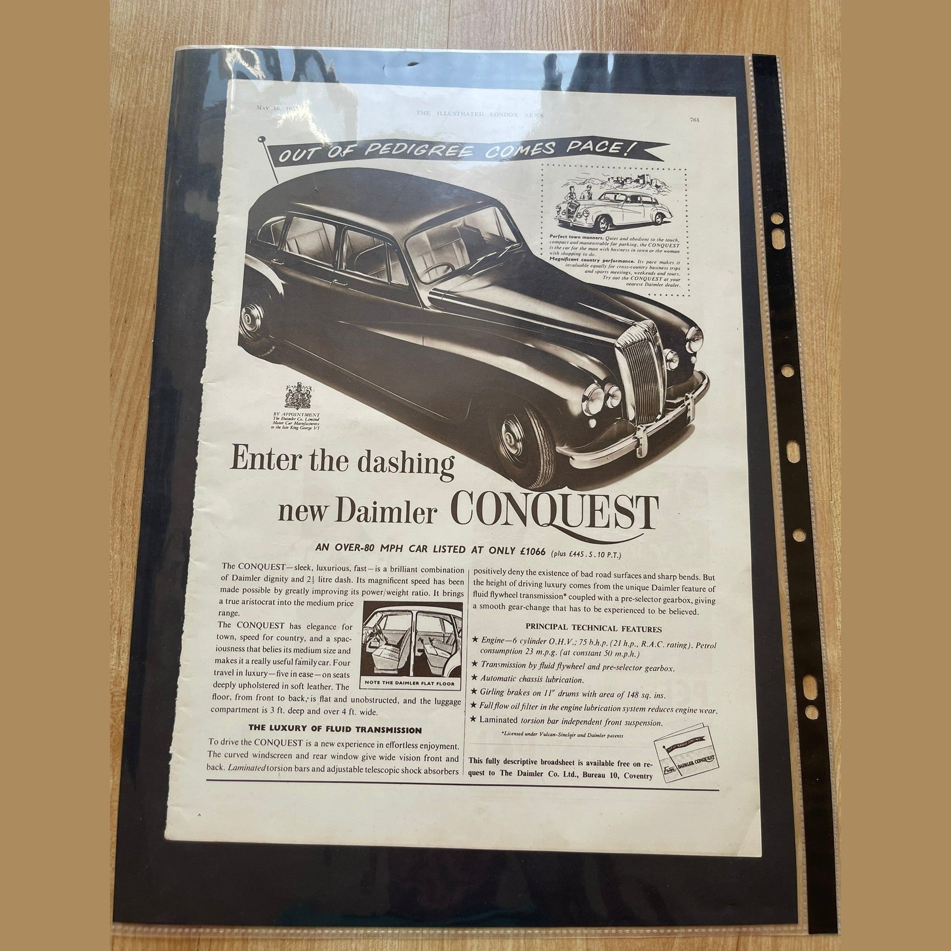 Collection vintage car ads for Daimler