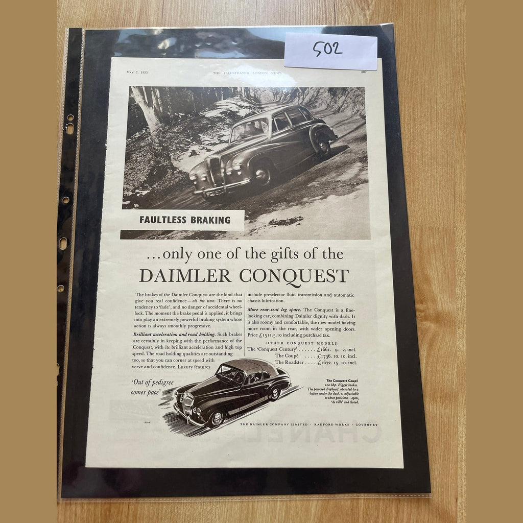 Collection vintage car ads for Daimler