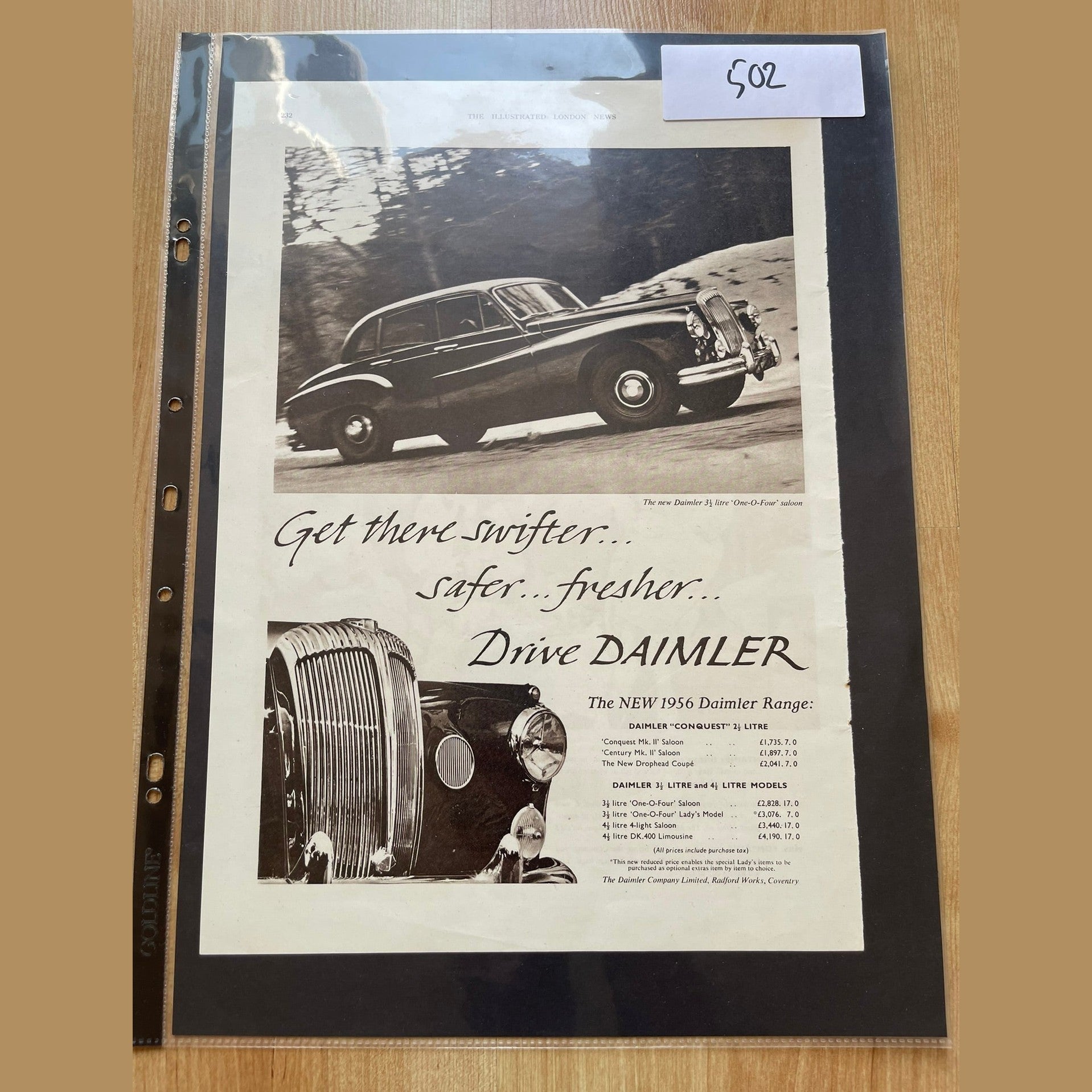 Collection vintage car ads for Daimler
