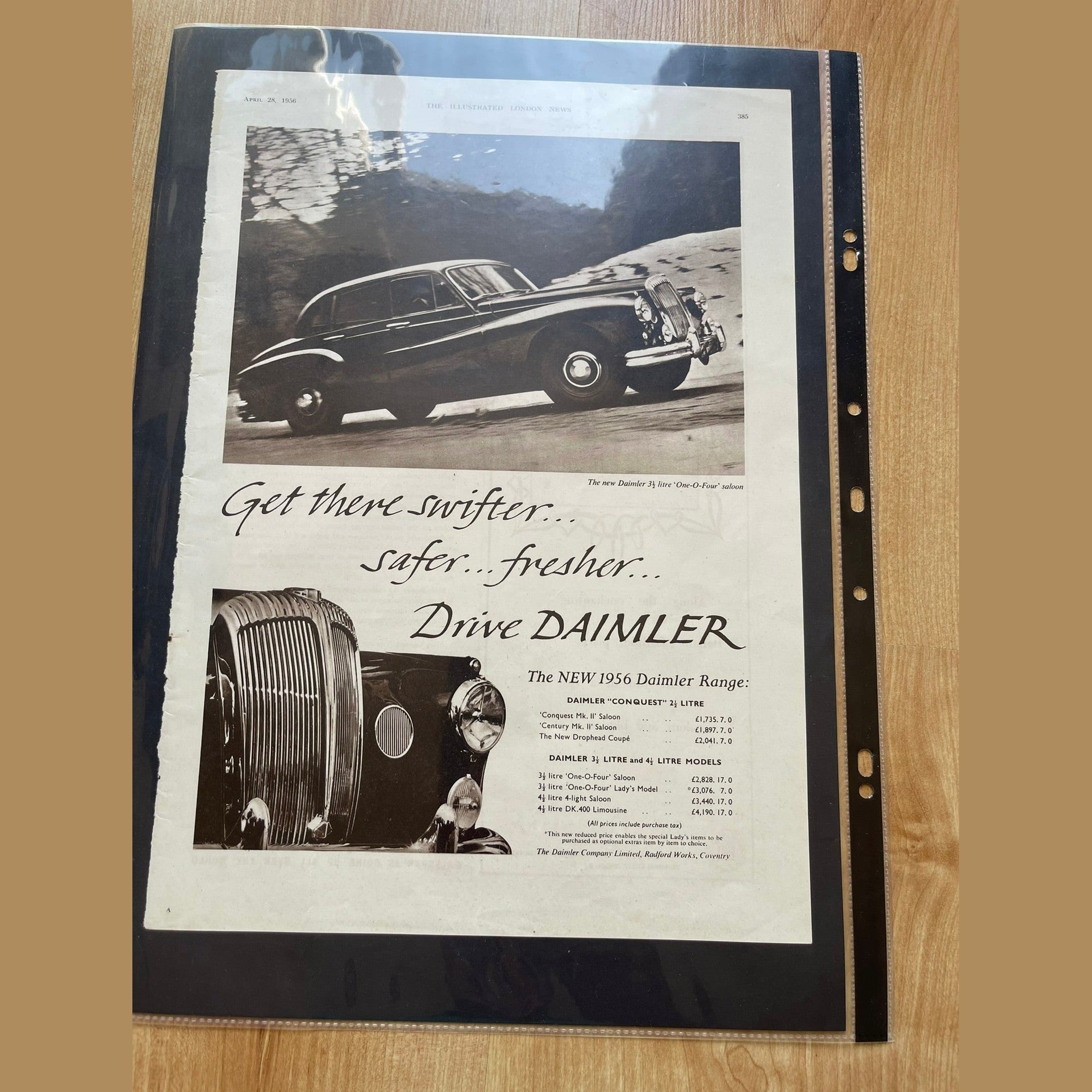 Collection vintage car ads for Daimler