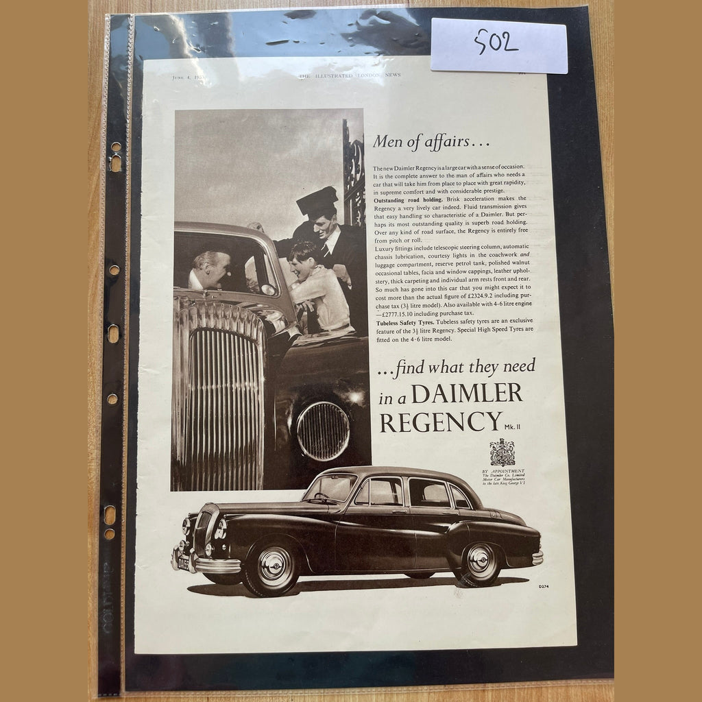 Collection vintage car ads for Daimler