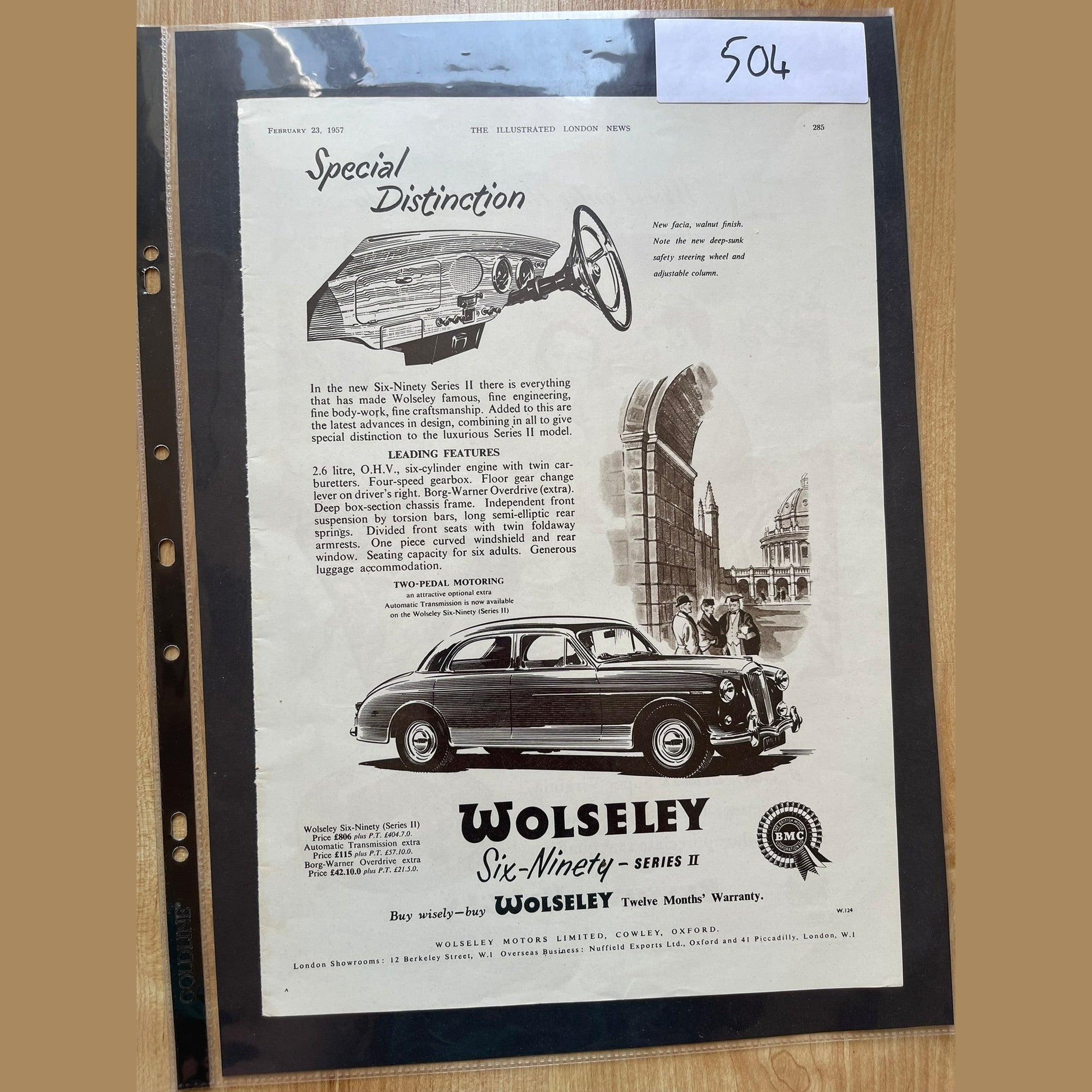 Vintage car ads for Wolseley