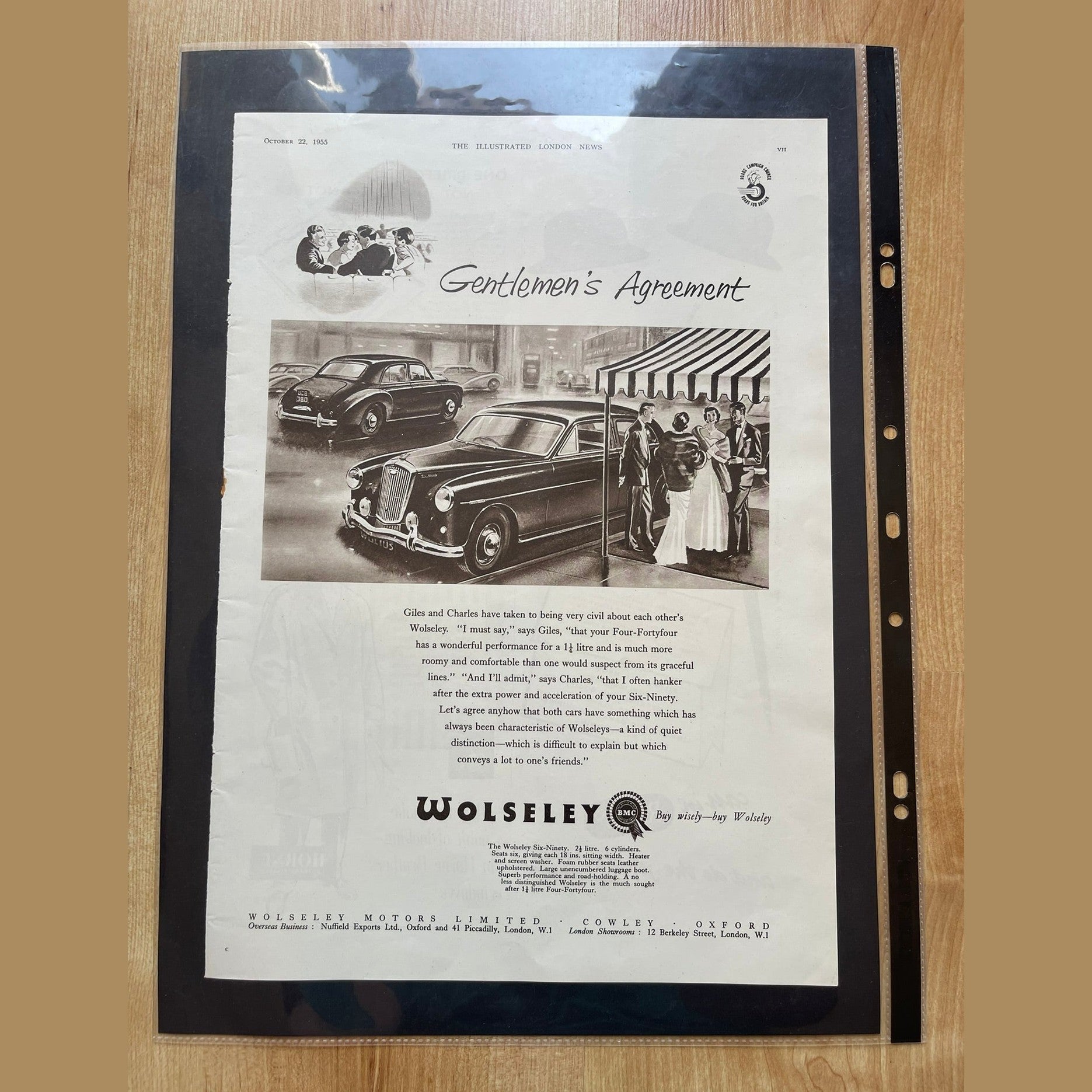 Vintage car ads for Wolseley