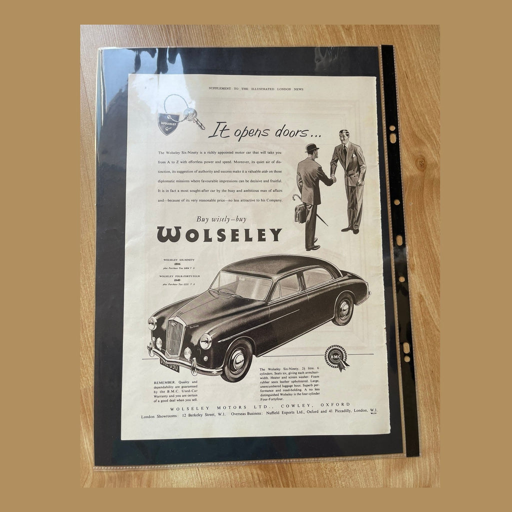 Vintage car ads for Wolseley