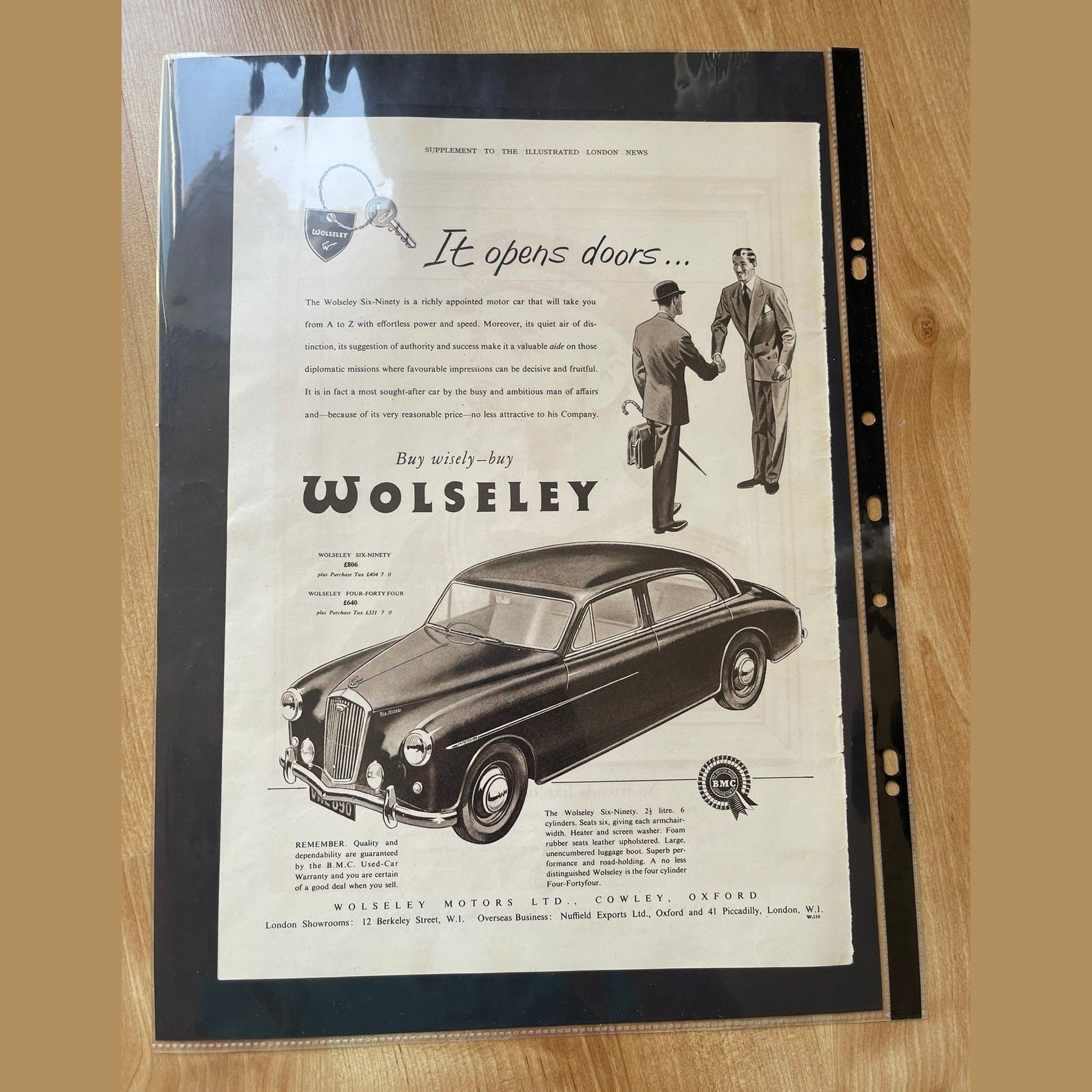 Vintage car ads for Wolseley
