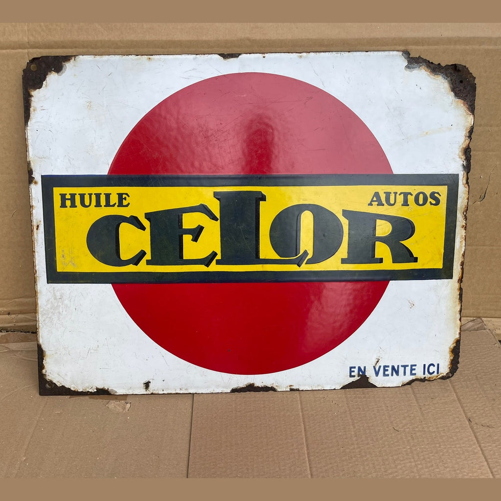 Vintage French Celor enamel sign