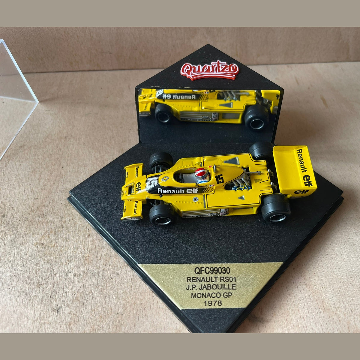 Vintage Quartzo model of a Renault RS01, Monaco 1978
