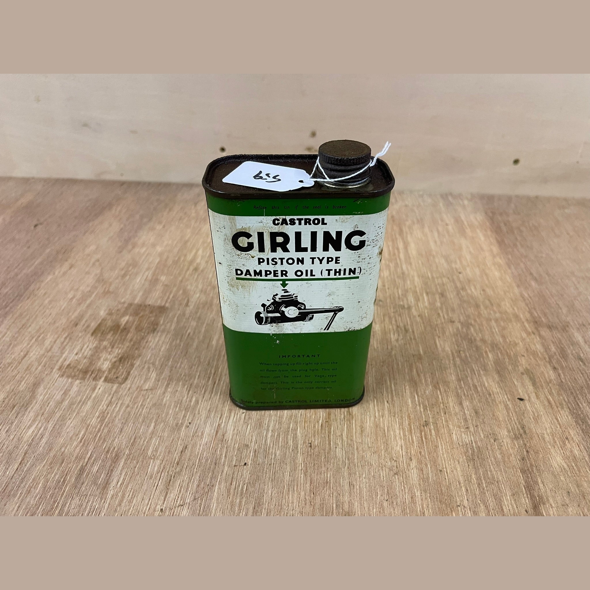 Vintage Castrol Girling oil can. 1 pint Copy