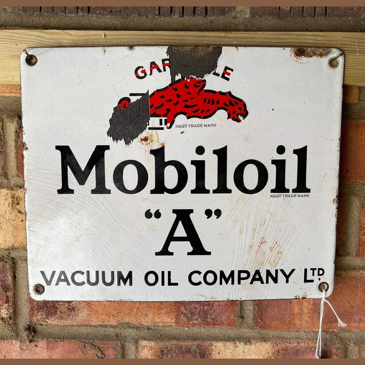Vintage Enamel sign for Mobil "A" Oil