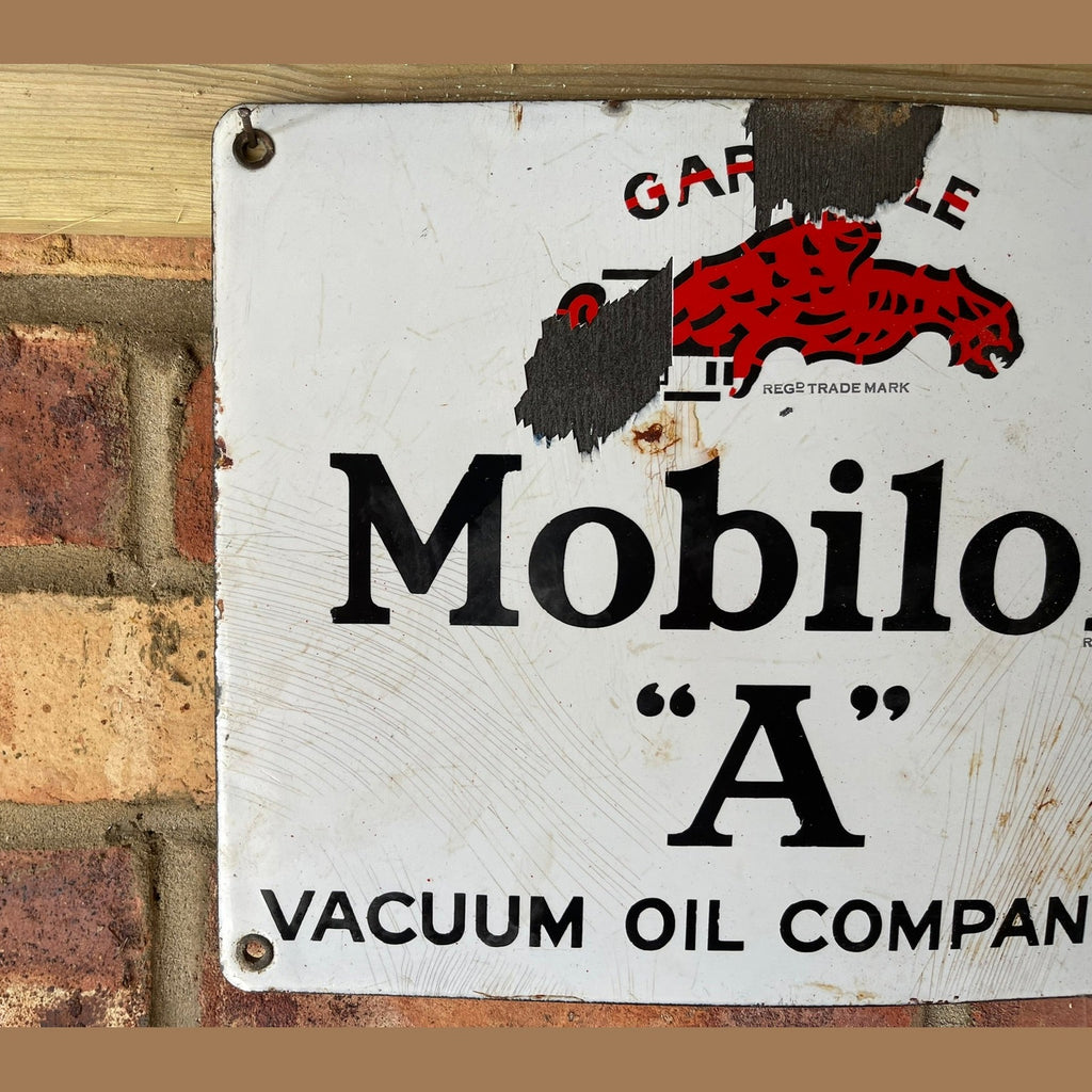 Vintage Enamel sign for Mobil "A" Oil