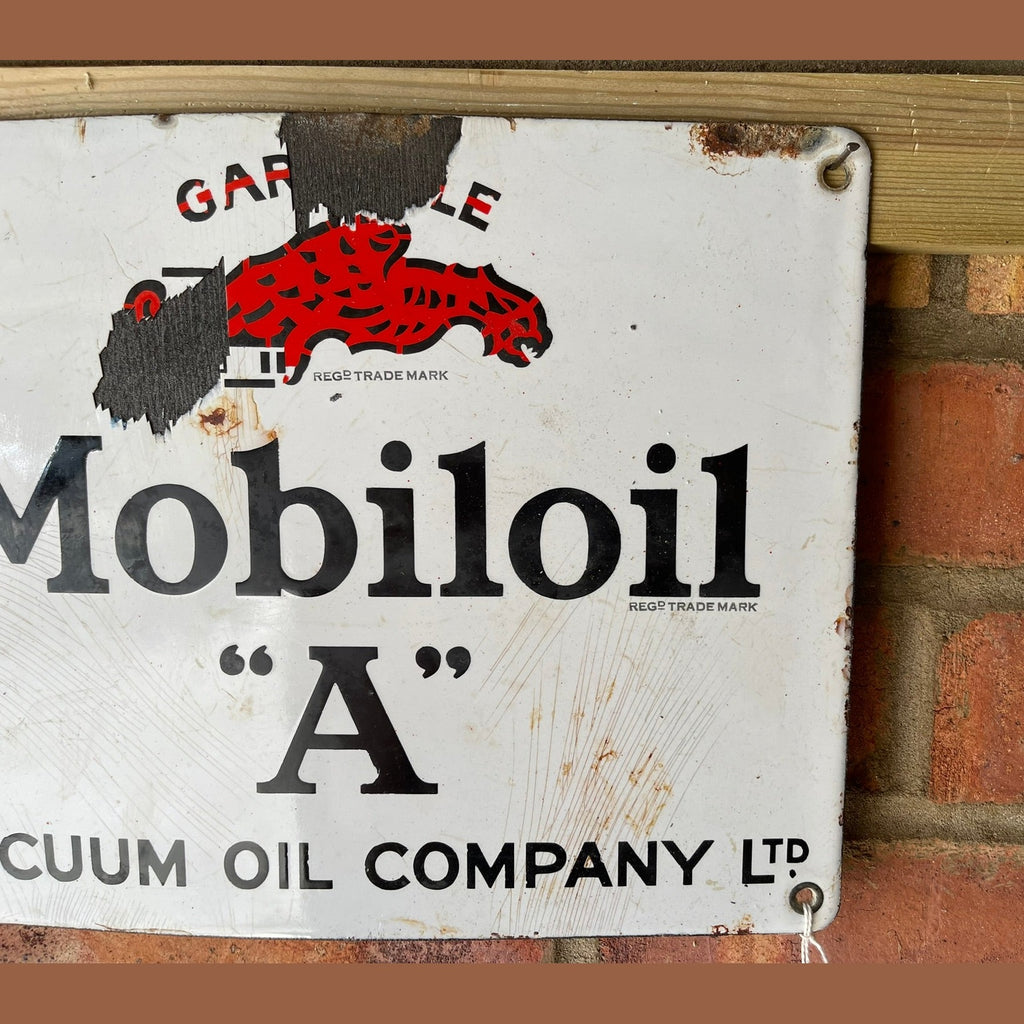 Vintage Enamel sign for Mobil "A" Oil