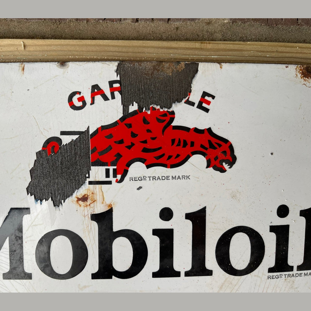 Vintage Enamel sign for Mobil "A" Oil