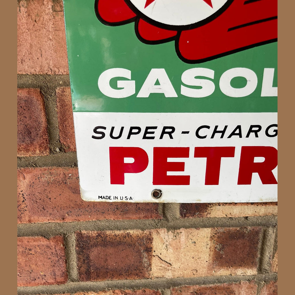 Texaco Sky Chief su-preme Gasoline Petrox sign