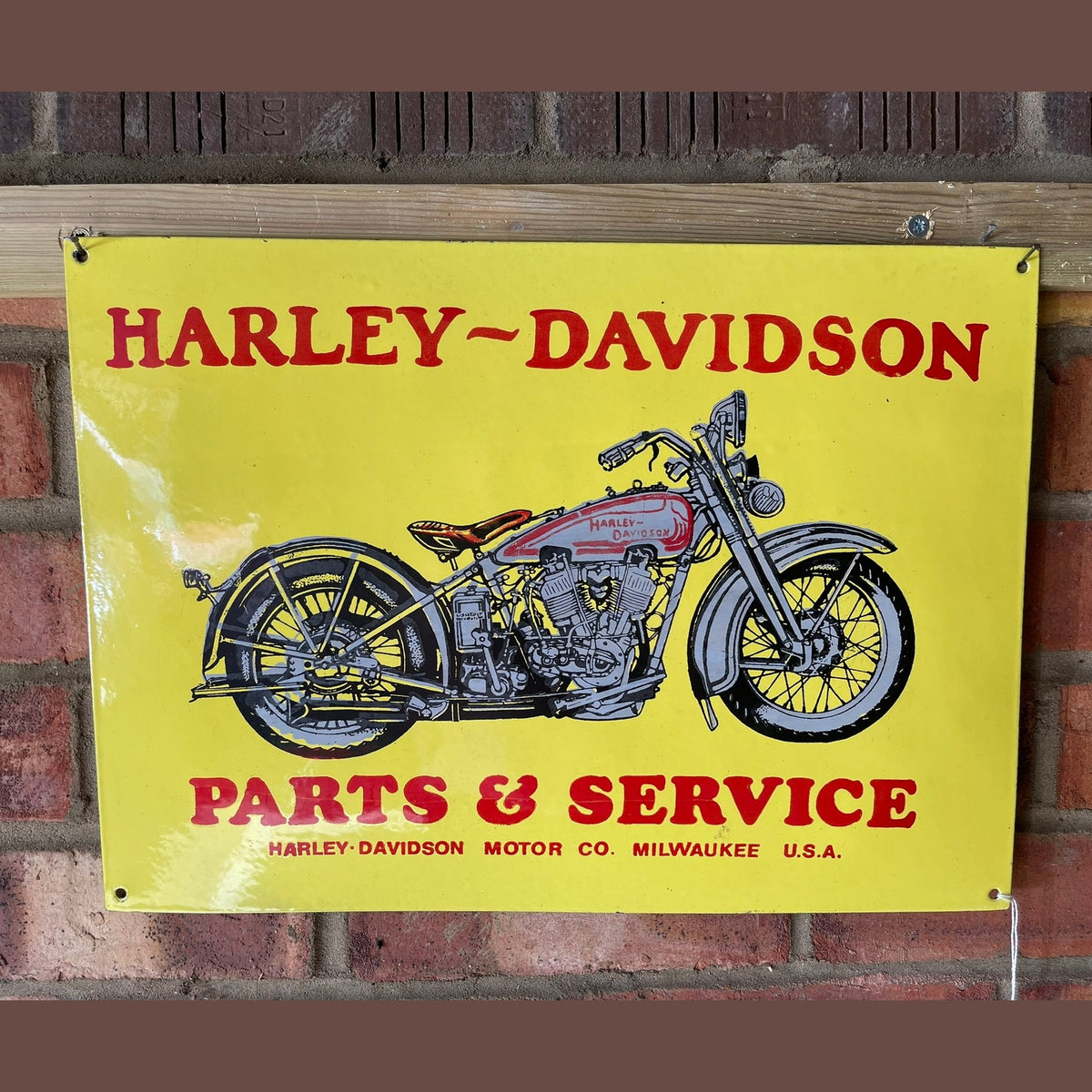 Vintage Harley Davidson enamel sign