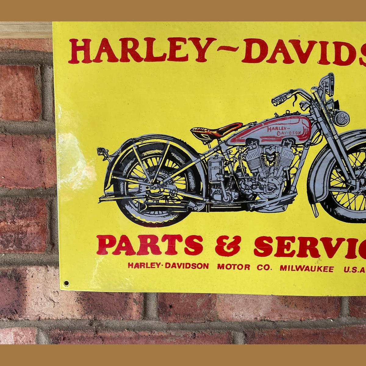 Vintage Harley Davidson enamel sign