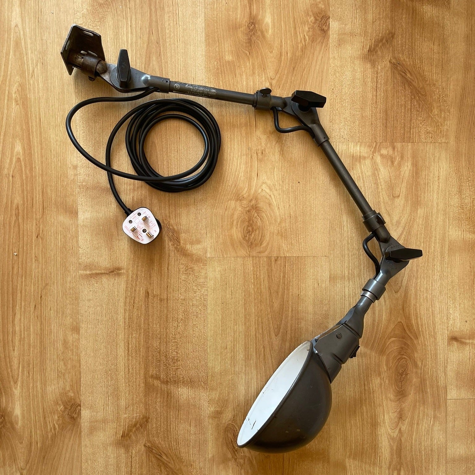 Vintage Fostoria Ohio industrial articulated lamp Fully Rewired