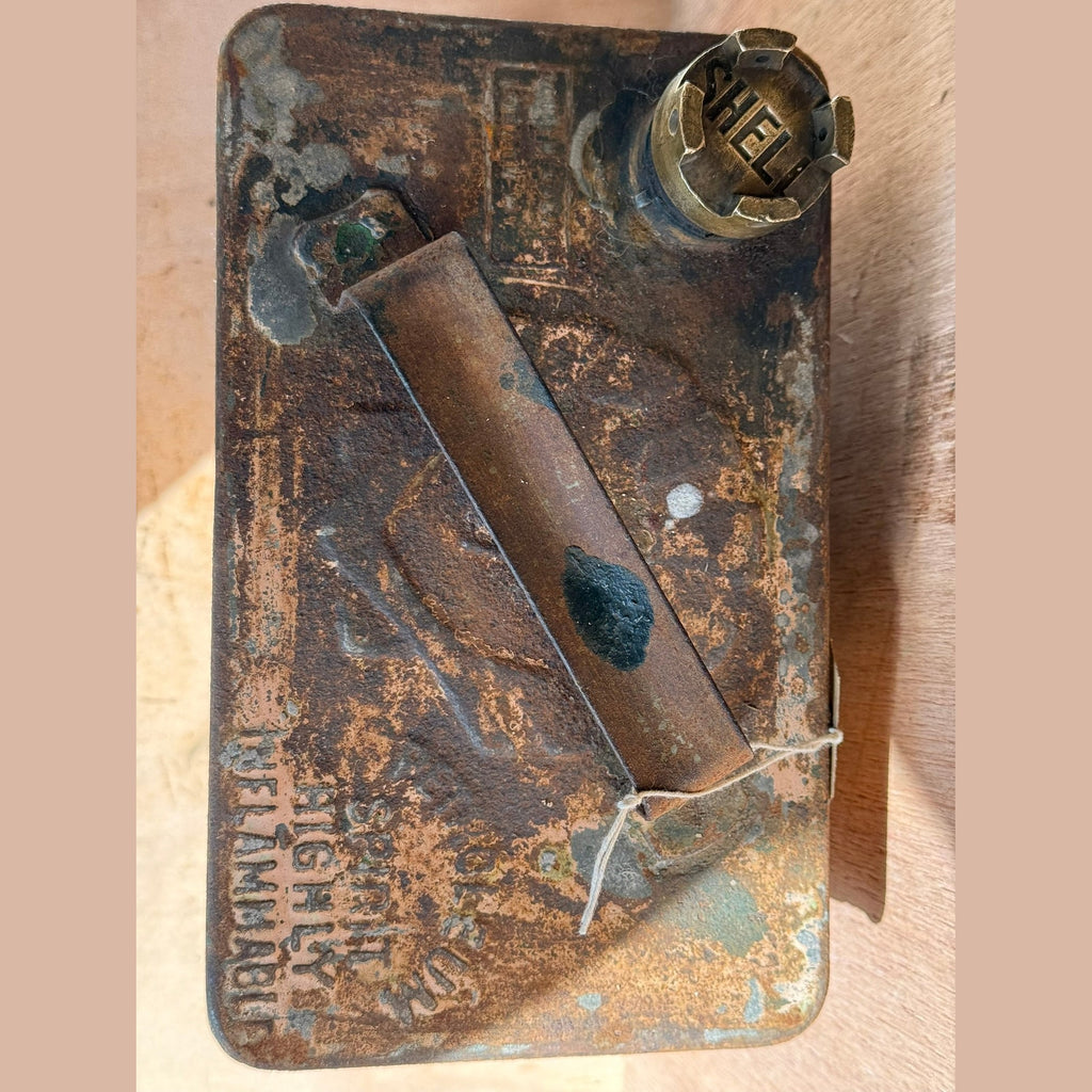 Vintage 1937 Shell Aviation fuel can by Reads of Liverpool