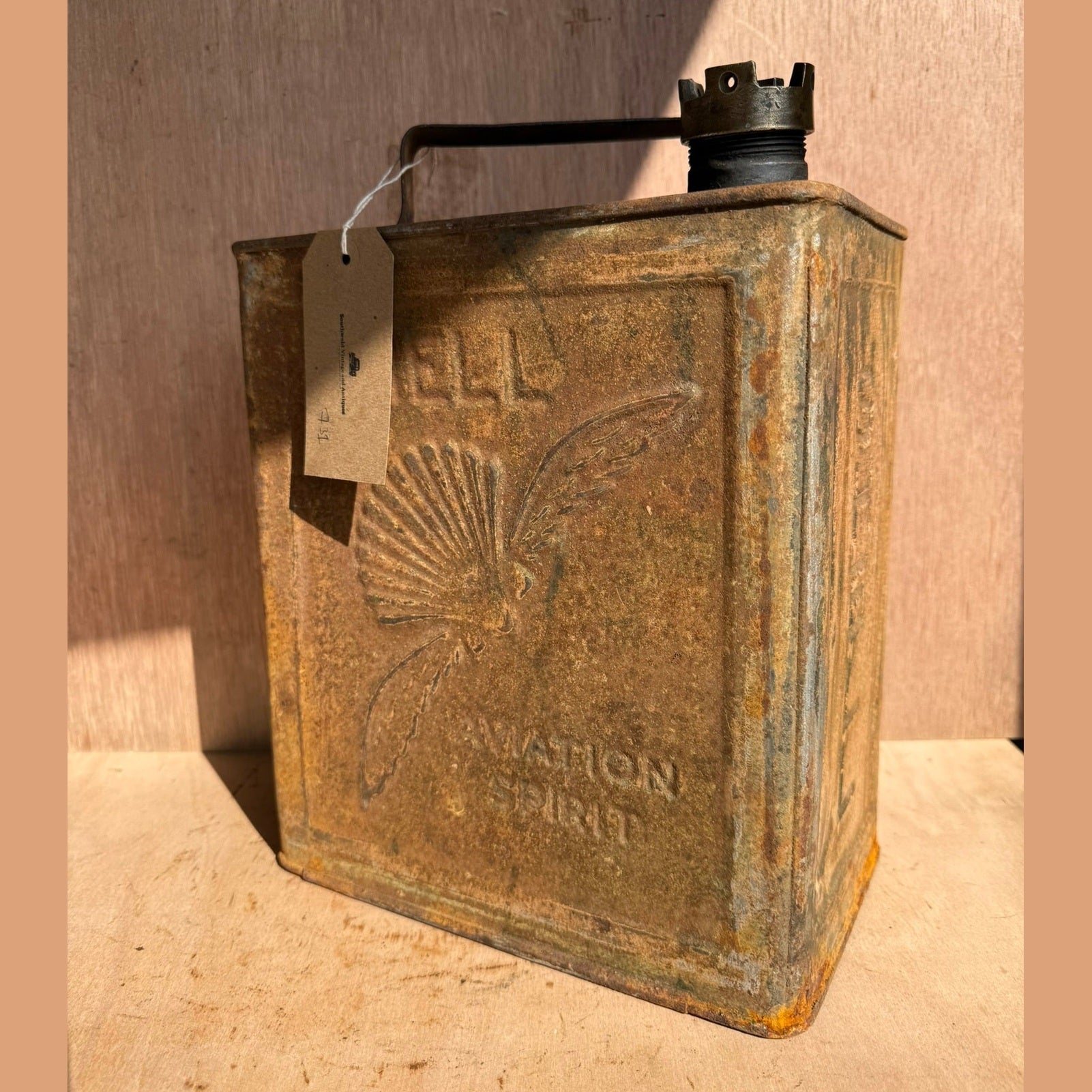 Vintage 1937 Shell Aviation fuel can by Reads of Liverpool