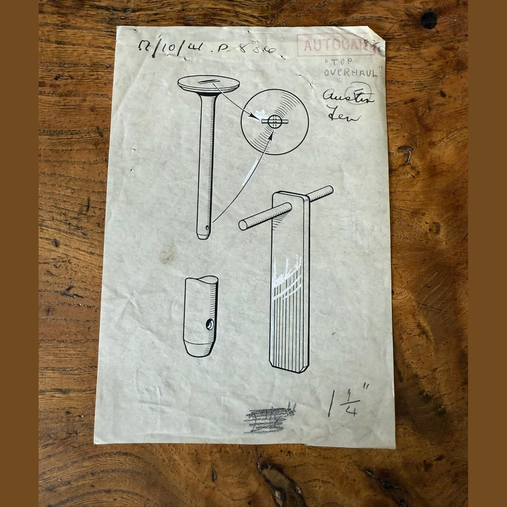 Vintage 1940's Autocar original artwork for Austin A10