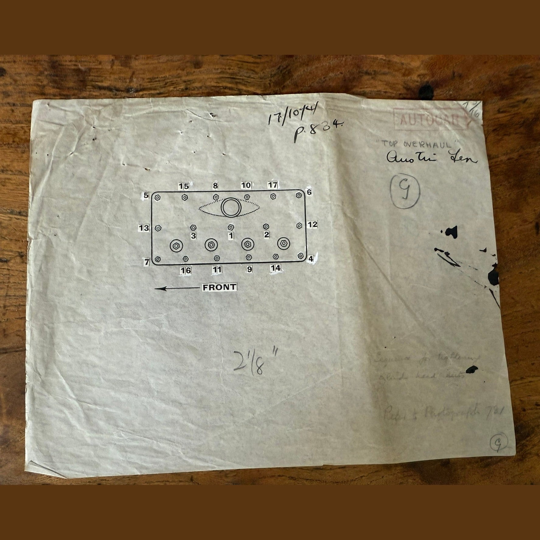 Vintage 1940's Autocar original artwork for Austin A10