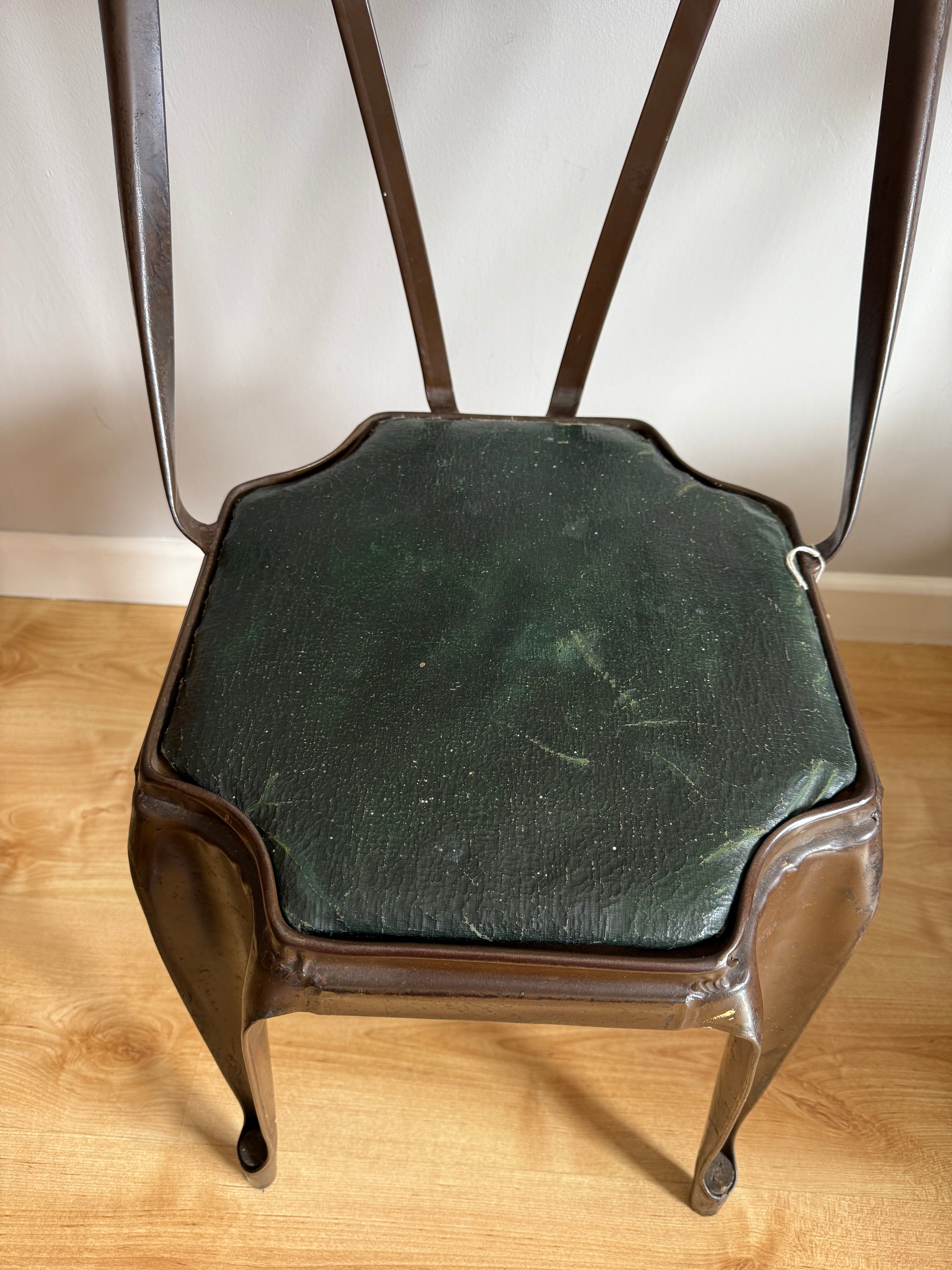 Pair of vintage 1930s Evertaut metal stacking chairs