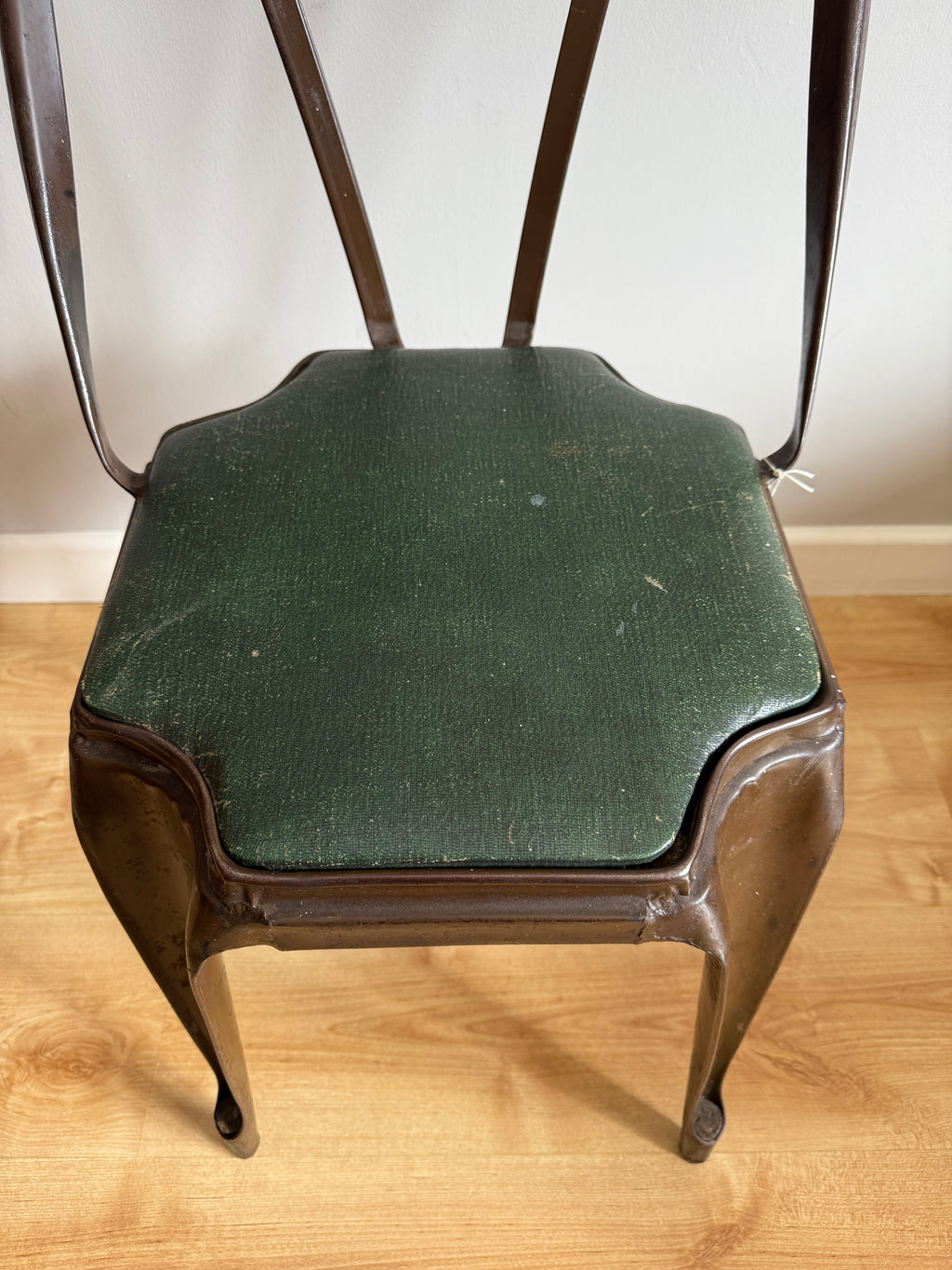 Pair of vintage 1930s Evertaut metal stacking chairs