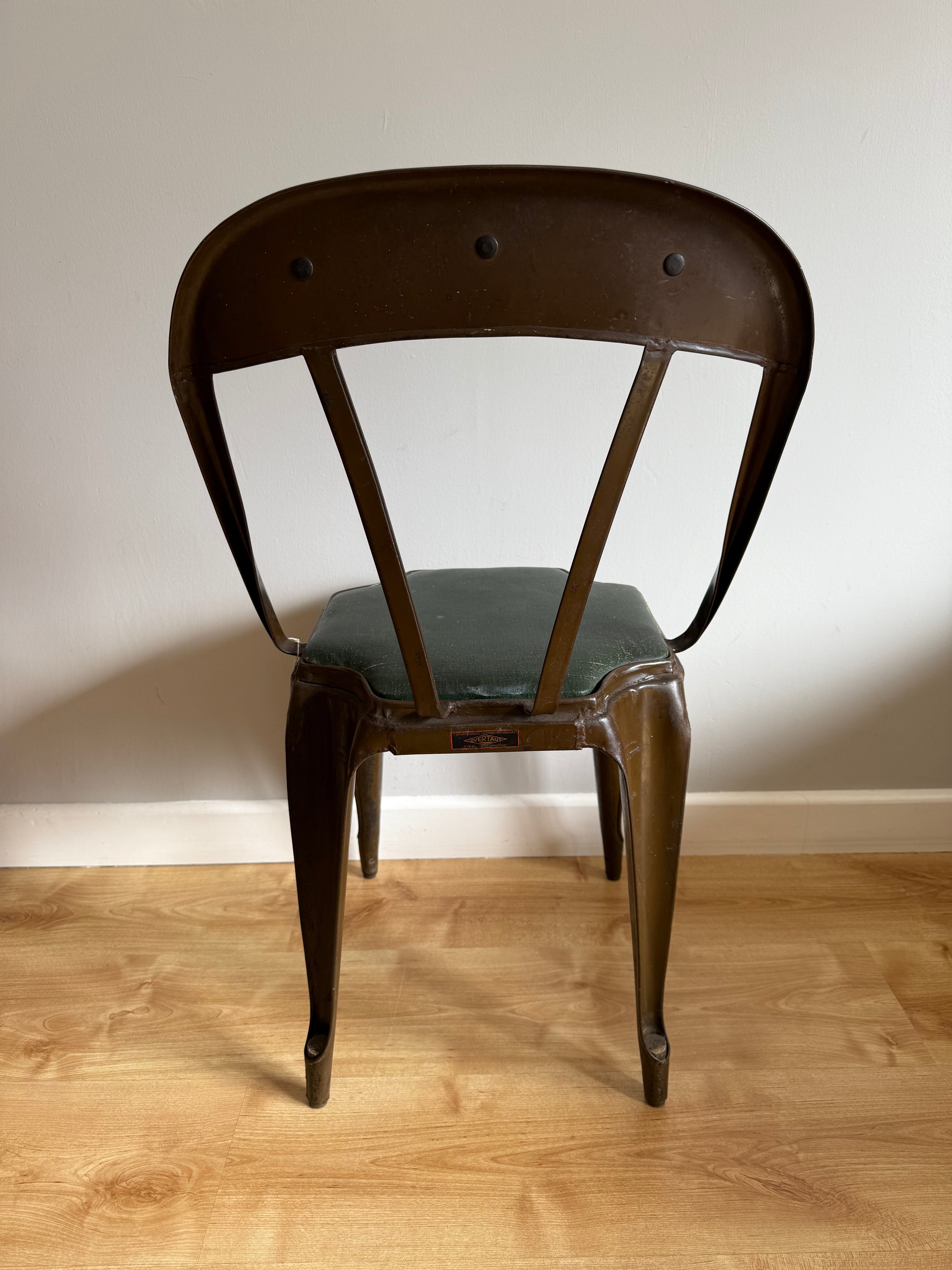 Pair of vintage 1930s Evertaut metal stacking chairs