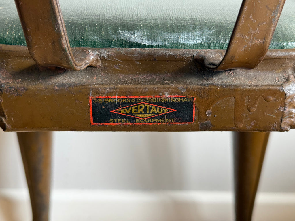 Pair of vintage 1930s Evertaut metal stacking chairs