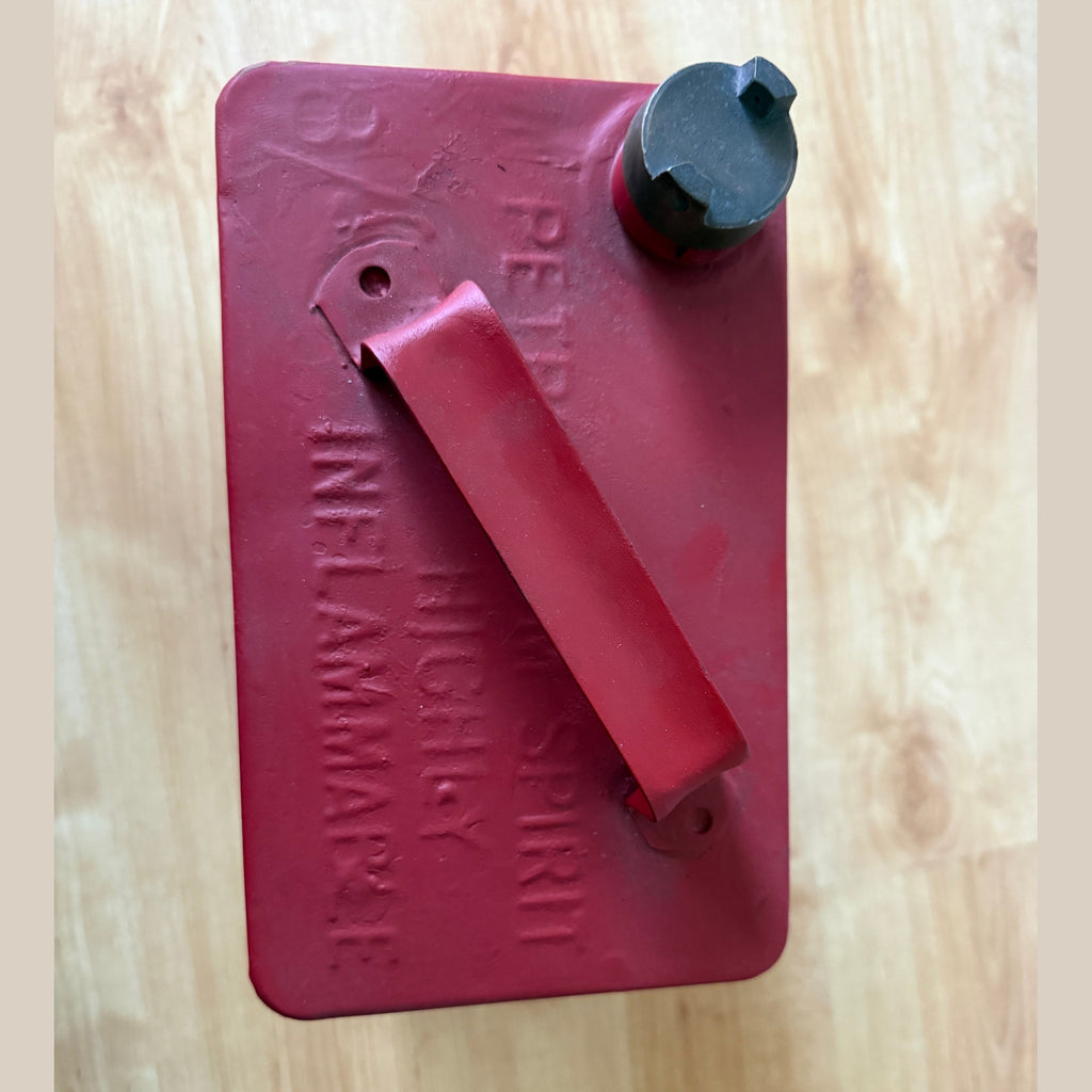 Vintage Red fuel can SM and BP.