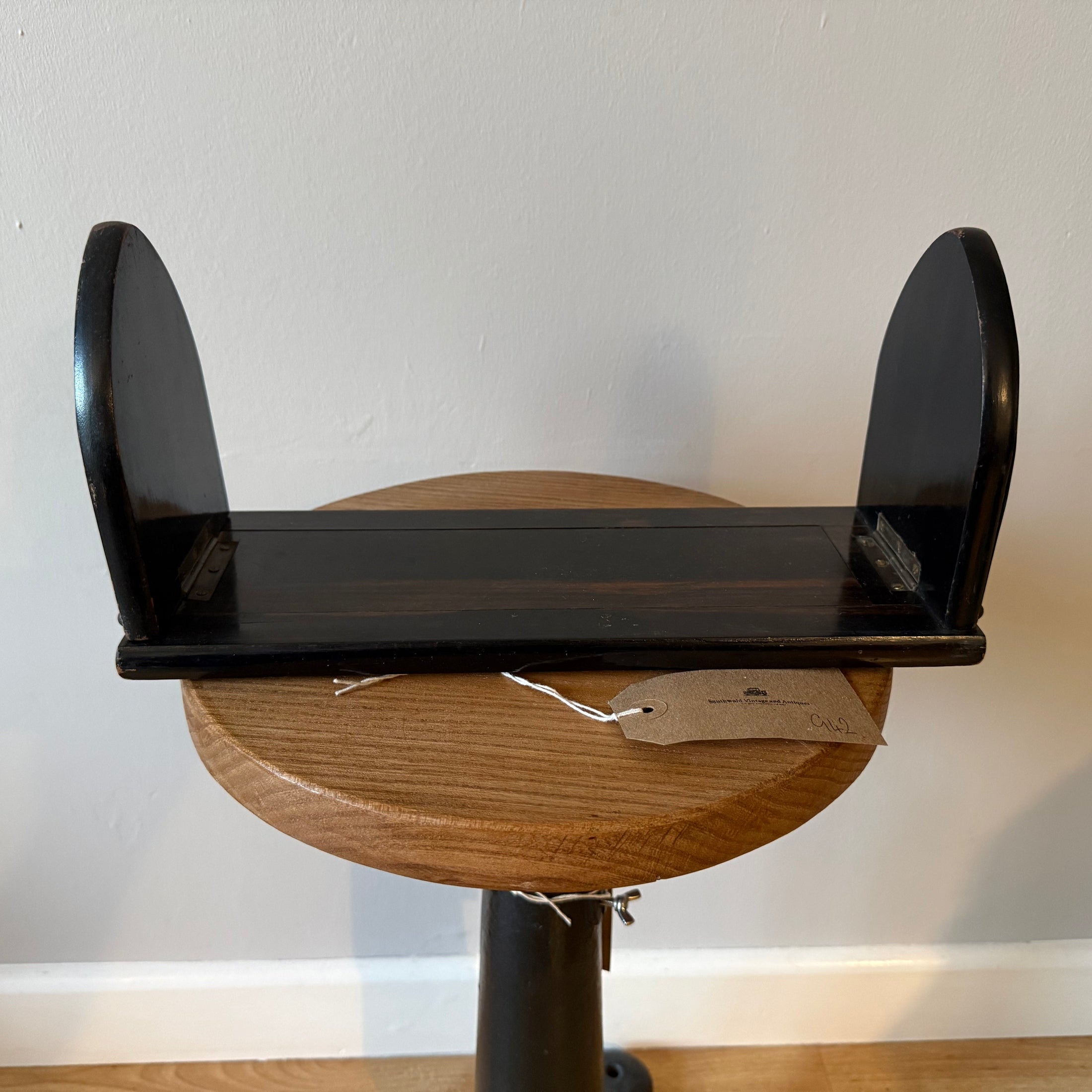 A Victorian brass bound coromandel wood book slides, having pierced brass decoration.