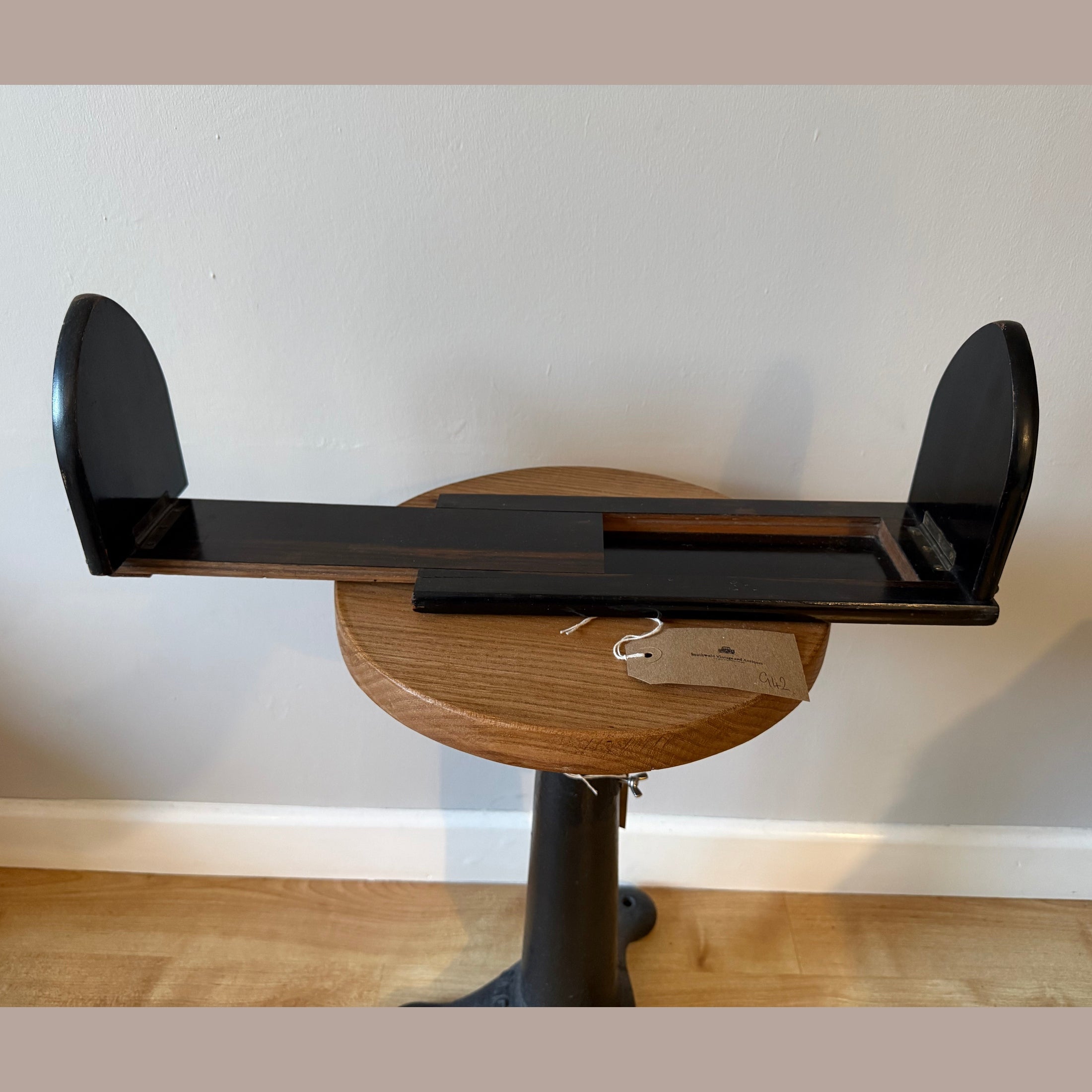 A Victorian brass bound coromandel wood book slides, having pierced brass decoration.