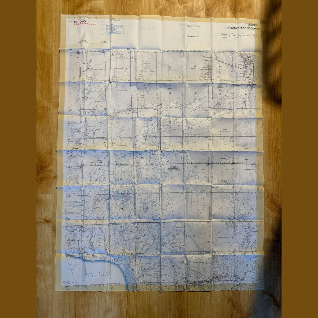 A Royal Air Force / silk escape map covering Libya, Mediterranean Coast, Sirte, Benghazi.