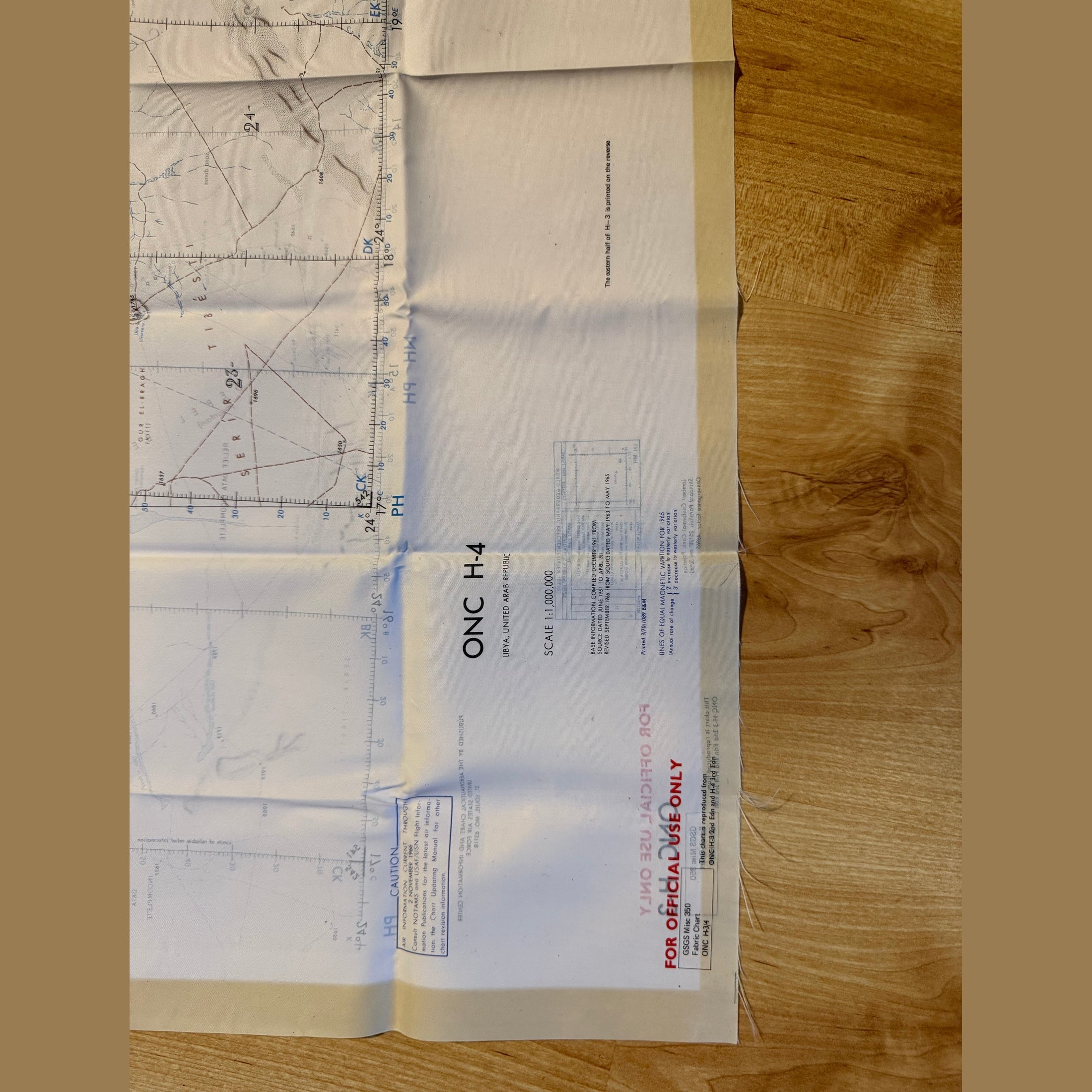 A Royal Air Force / silk escape map covering Libya, Mediterranean Coast, Sirte, Benghazi.
