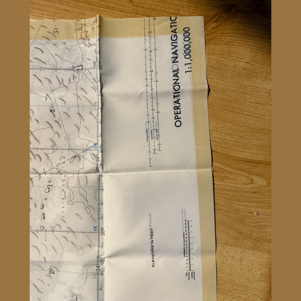 A Royal Air Force / silk escape map covering Libya, Mediterranean Coast, Sirte, Benghazi.