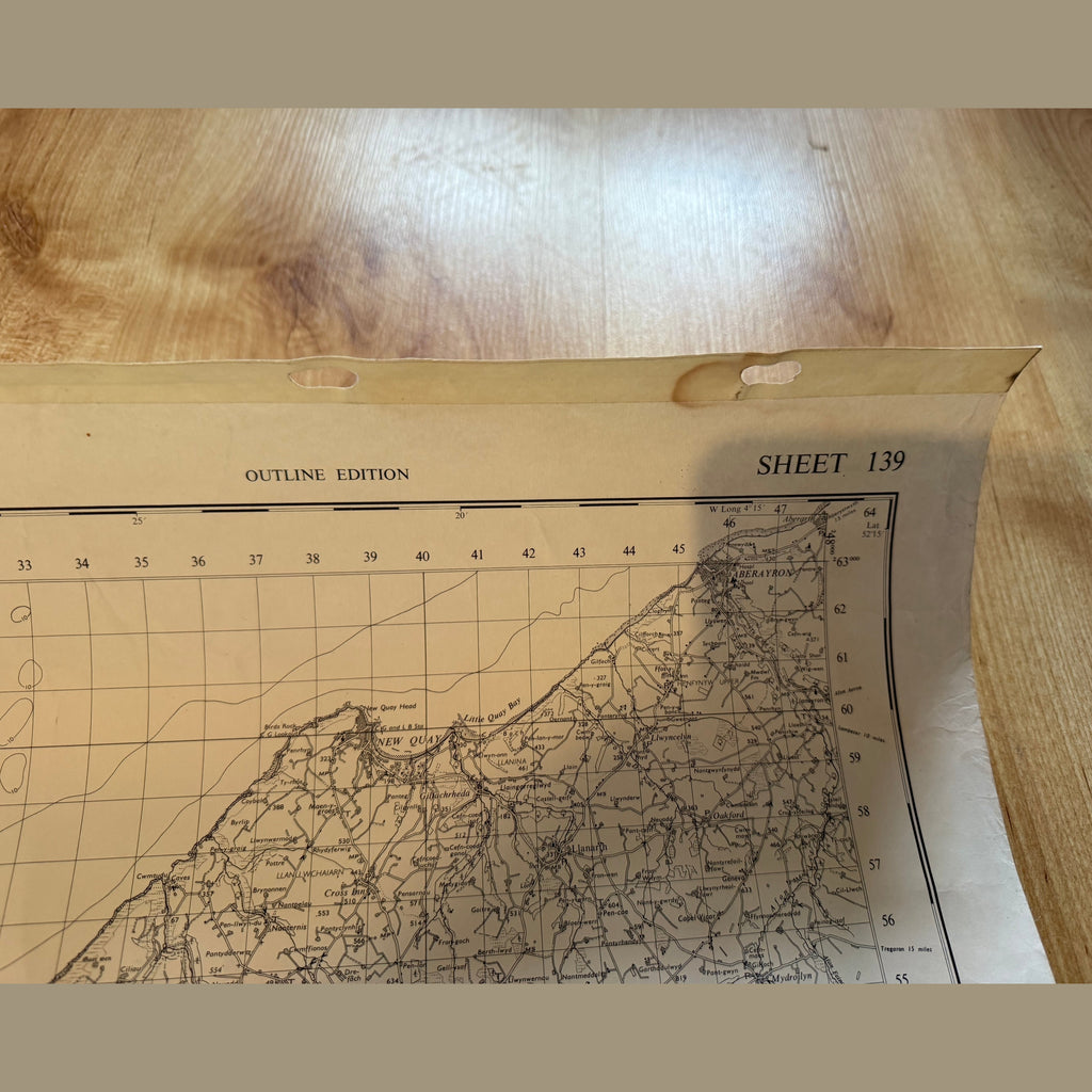 Vintage war office map of Cardigan