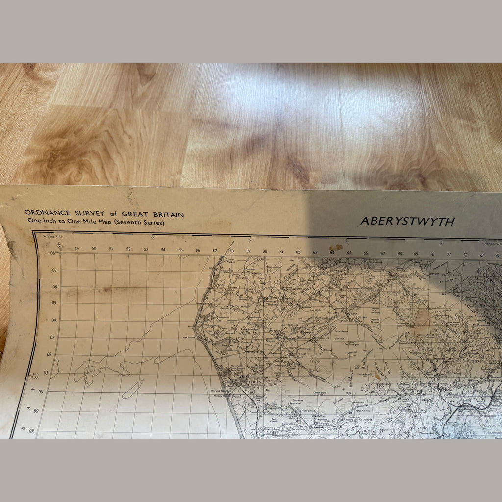 Vintage war office map of Aberystwyth