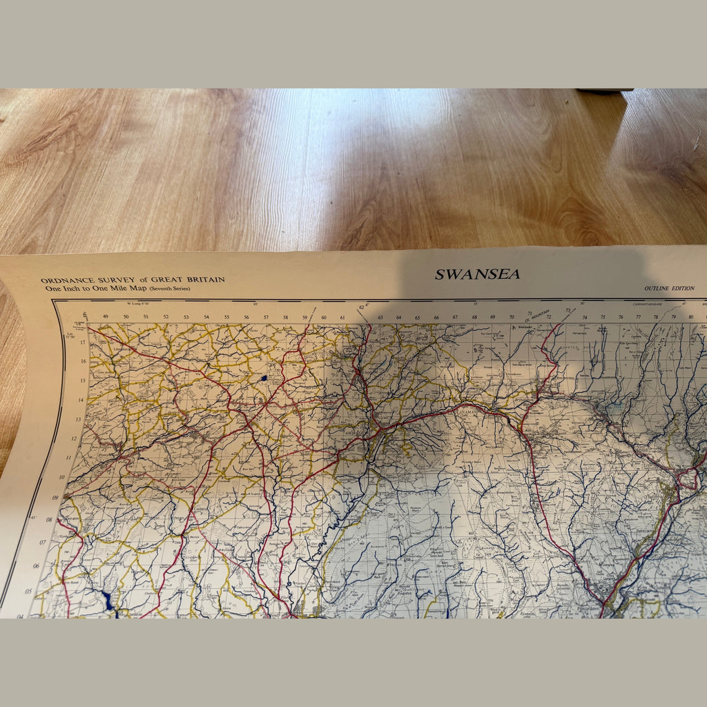 Vintage war office map of Swansea