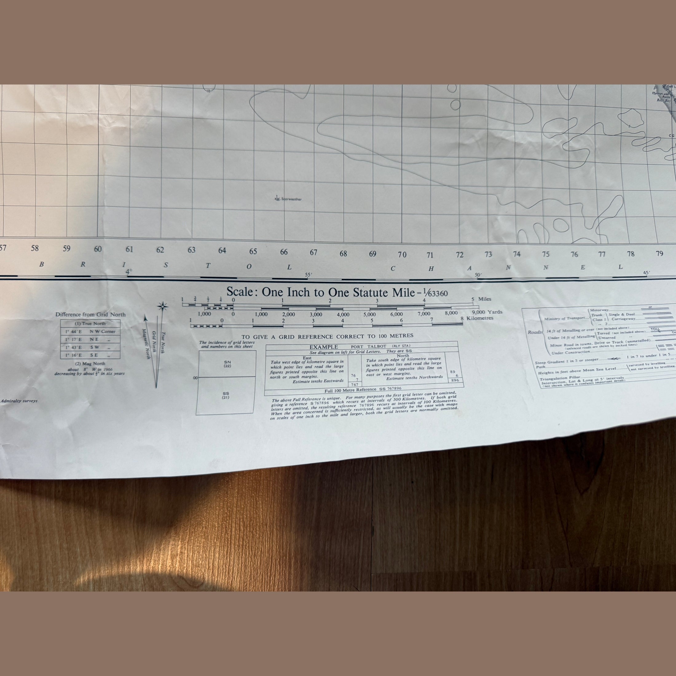 Vintage war office map of Swansea