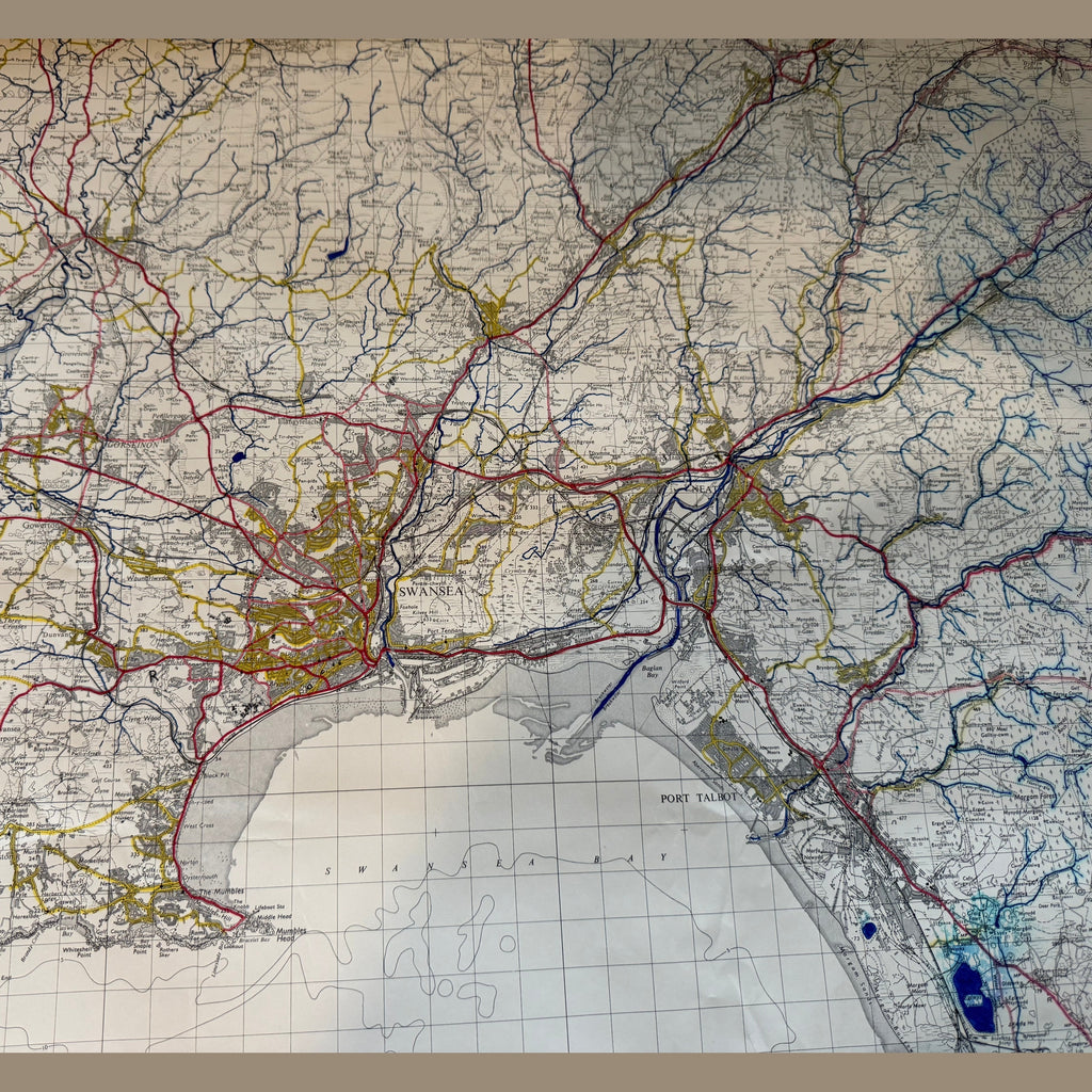 Vintage war office map of Swansea